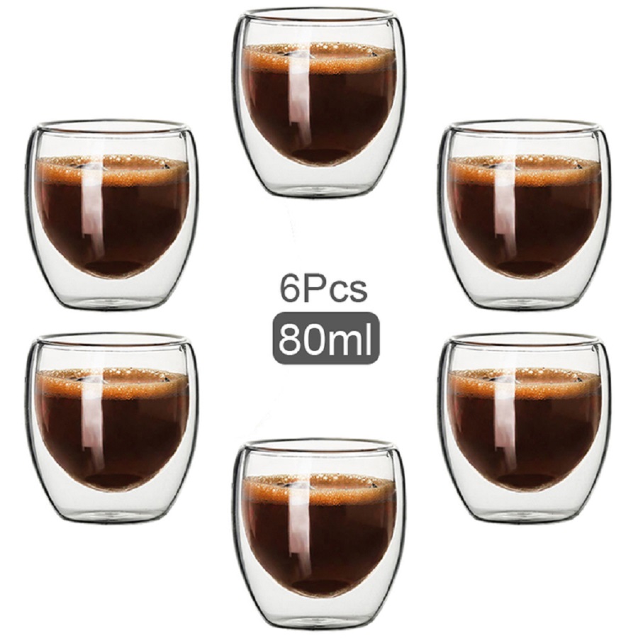 Coffee Equipment Set - Double Walled Glass Coffee Mugs Glass