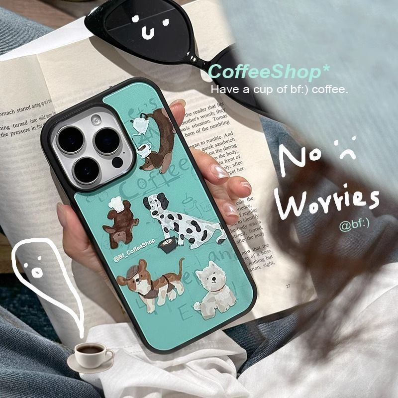 Coffee X - Cute Coffee Shop Puppy Watercolor Phone