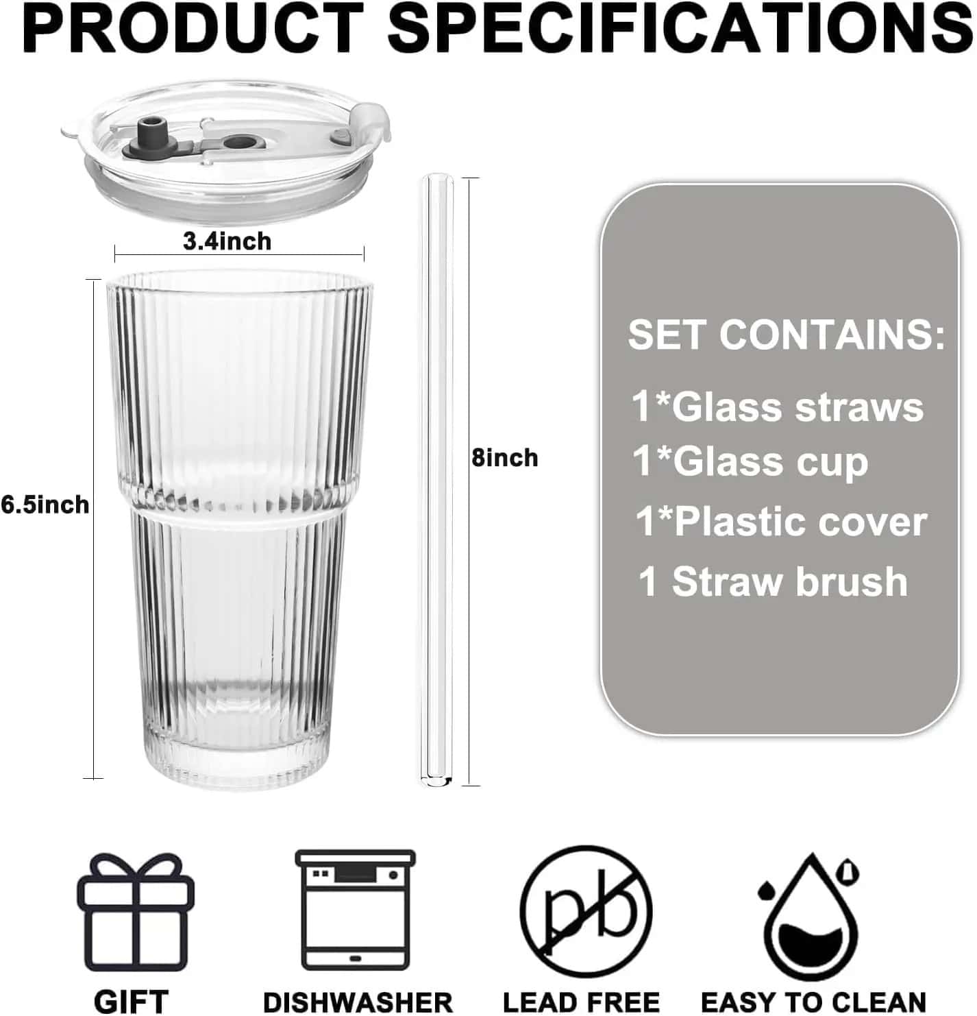 Modern Ribbed Glass Tumbler 20 - Coffee Equipment Set 리뷰 및 가격