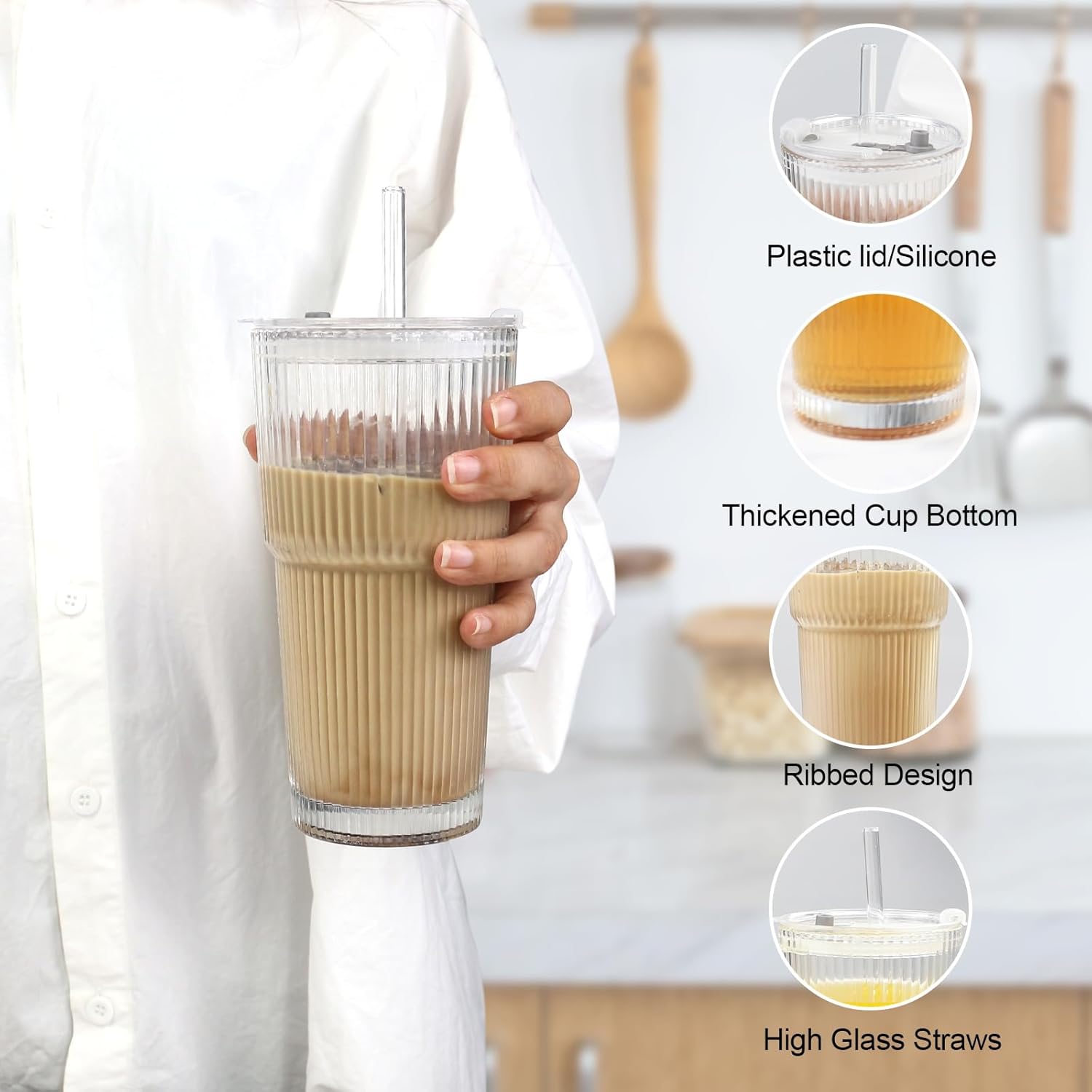 Modern Ribbed Glass Tumbler 20 - Coffee Equipment Set 리뷰 및 가격