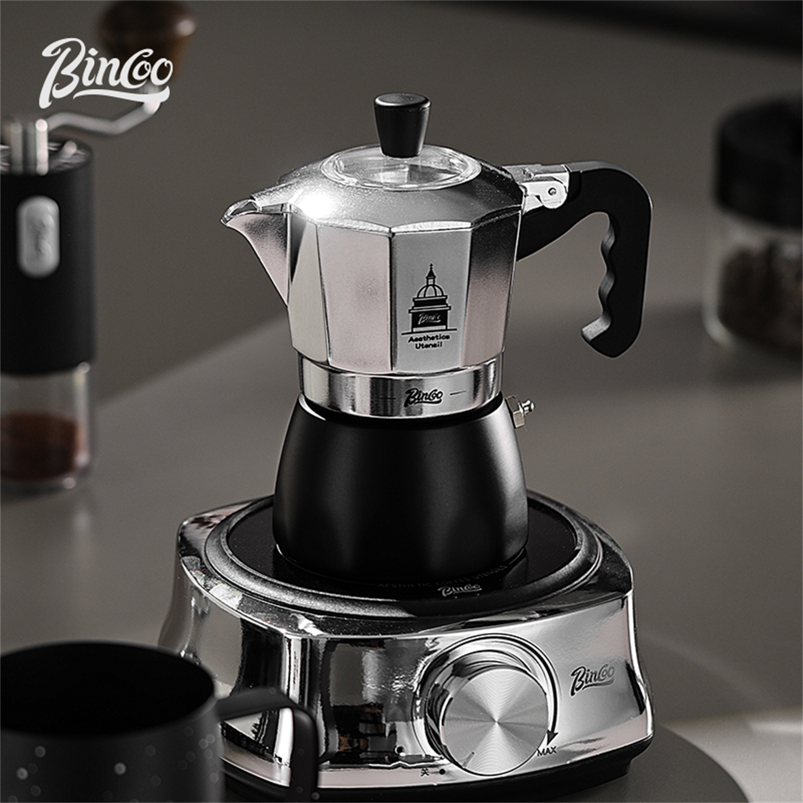 BINCOO Double Valve Moka Pot，E - Coffee Equipment Set 리뷰 및 가격