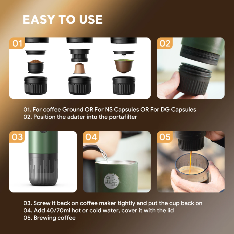 Portable Espresso Machine 3-in - Coffee Equipment Set 리뷰 및 가격
