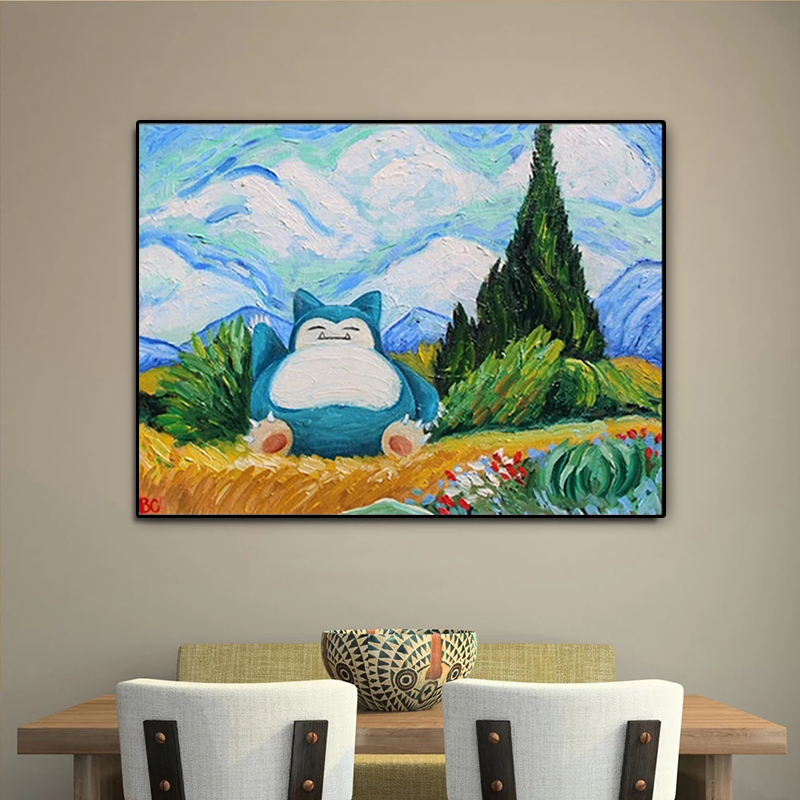 Pokemon Snorlax Van Gogh Print - Coffee X 리뷰 및 가격