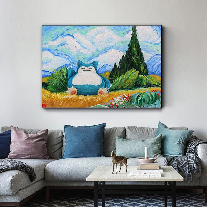 Pokemon Snorlax Van Gogh Print - Coffee X 리뷰 및 가격